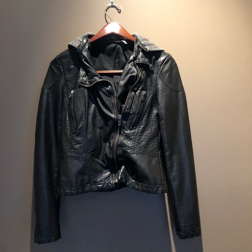 Vegan Leather Zip Free People Jacket Size 2